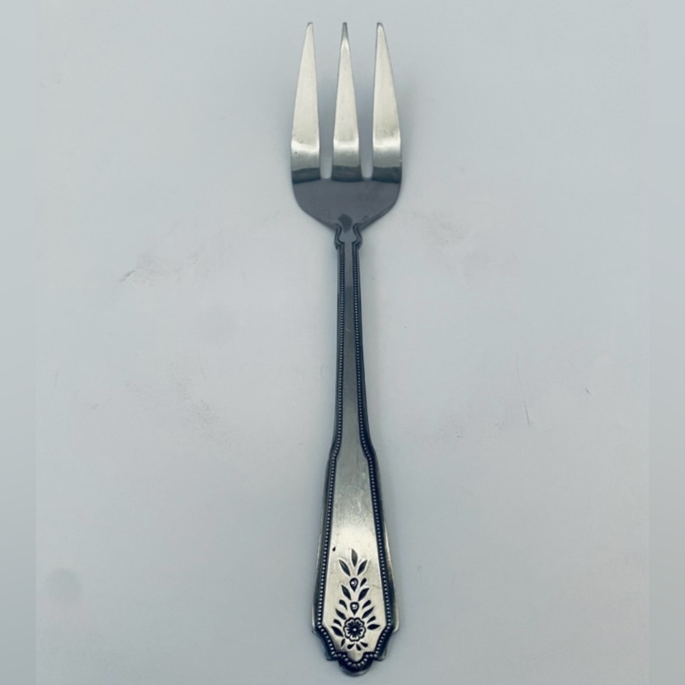 Rogers Co Norcrest-Brentwood Serving Fork Floral Blossom Stainless Korea